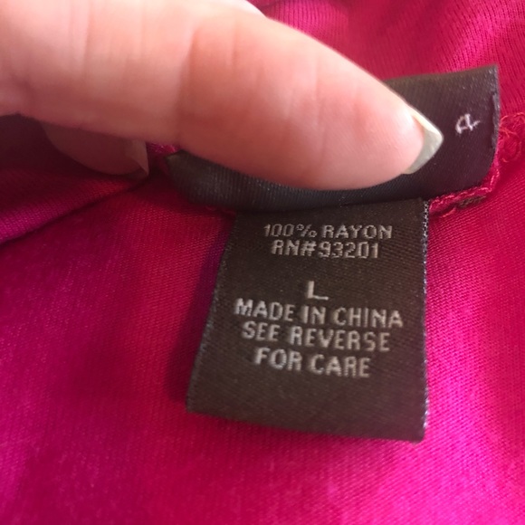 Dots Hot Pink Long Sleeved Wrap Top with Plunging Neckline - Picture 3 of 6